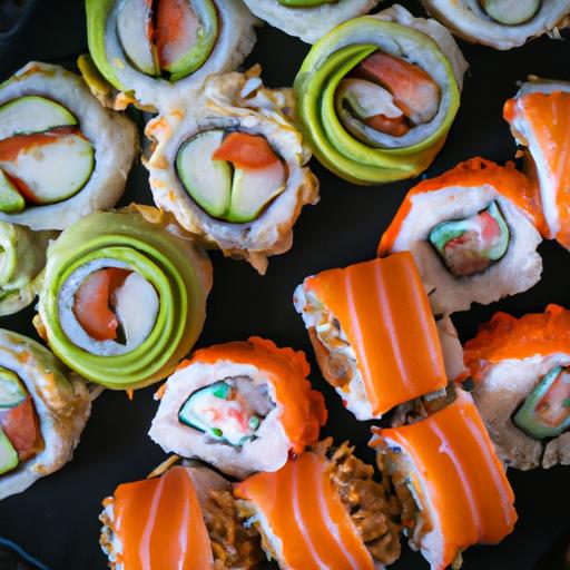 A fusion of sushi rolls representing the impact of California roll